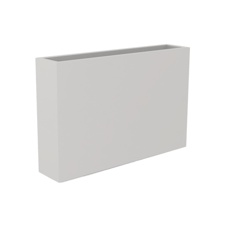 Amesbury narrow fiberglass planter in Matte Cement Grey