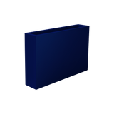 Amesbury narrow rectangular fiberglass planter in Matte Cobalt Blue, studio render