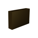 Amesbury narrow rectangular fiberglass planter in Matte Dark Brown, studio render