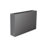 Amesbury narrow rectangular fiberglass planter in Matte Gunmetal, studio render
