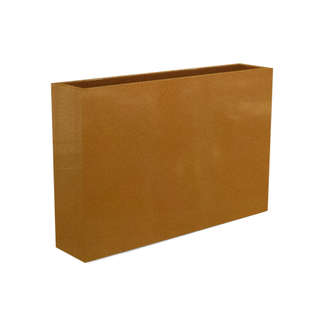 Amesbury narrow fiberglass planter in Metallic Bronze