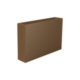 Amesbury narrow rectangular fiberglass planter in Metallic Bronze, studio render