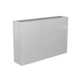 Amesbury narrow fiberglass planter in Metallic Silver