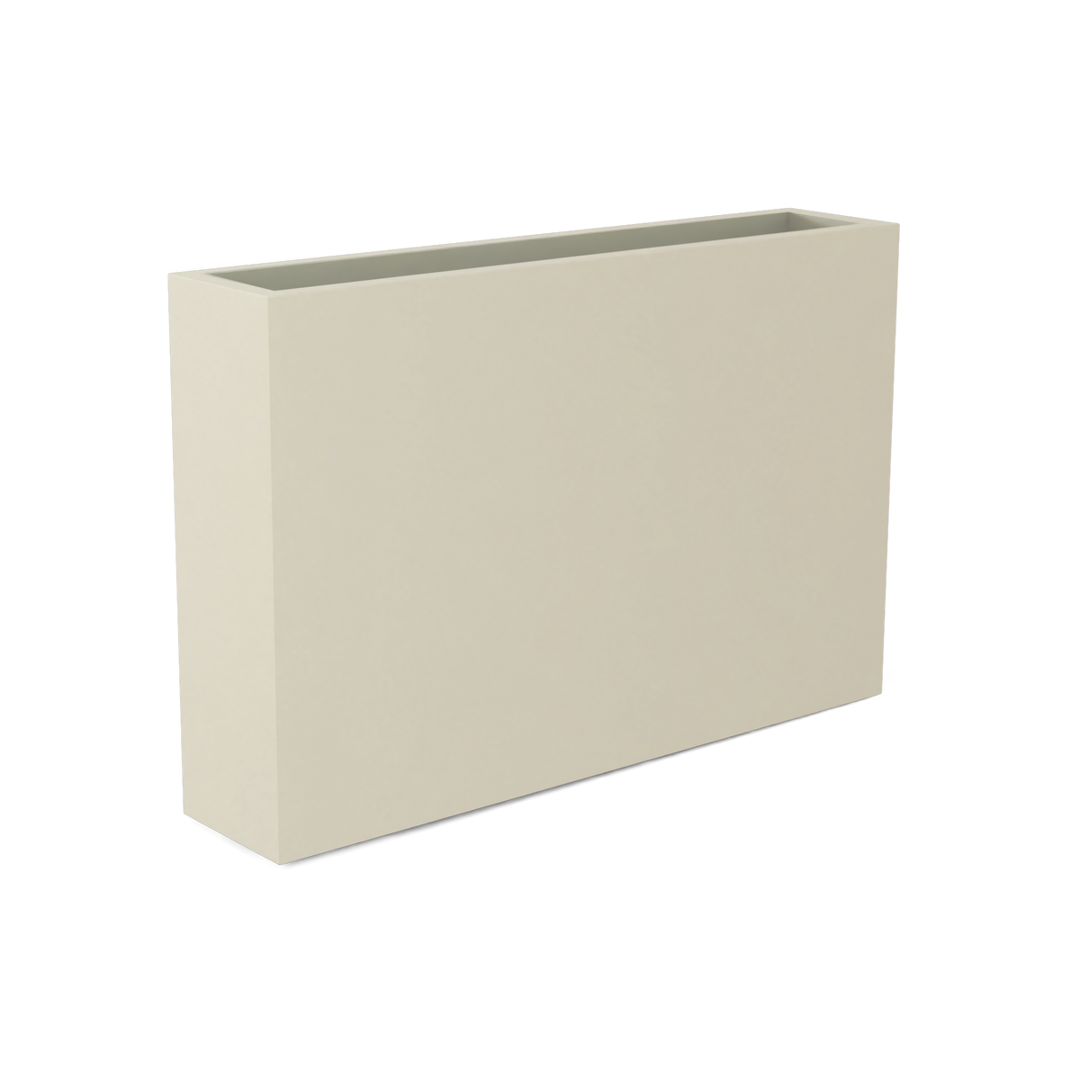 Amesbury narrow fiberglass planter in Satin Beige