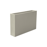 Amesbury narrow rectangular fiberglass planter in Satin Beige, studio render