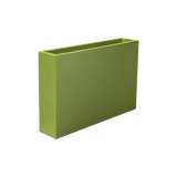 Amesbury narrow rectangular fiberglass planter in Satin Green, studio render