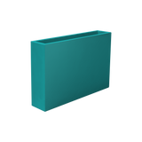 Amesbury narrow rectangular fiberglass planter in Satin Seafoam Green, studio render