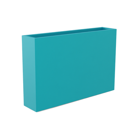 Amesbury narrow fiberglass planter in Satin Seafoam Green