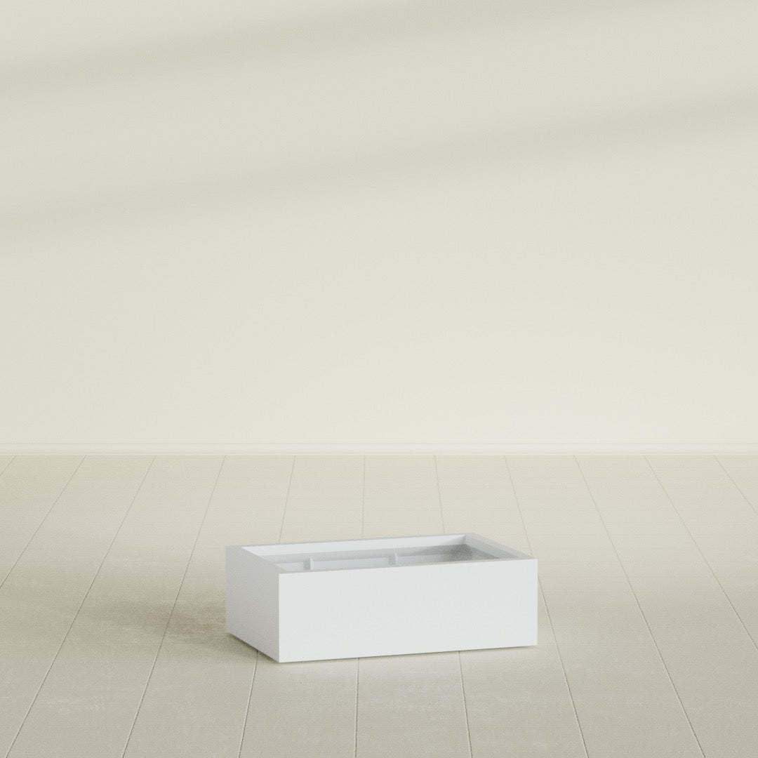 Antwerp rectangular fiberglass planter in Gloss Bright White