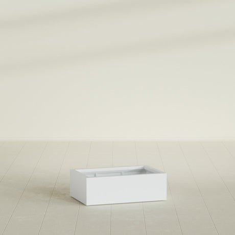 Antwerp rectangular fiberglass planter in Gloss Bright White