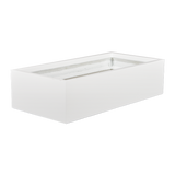 Antwerp rectangular fiberglass planter in Gloss Bright White, studio render