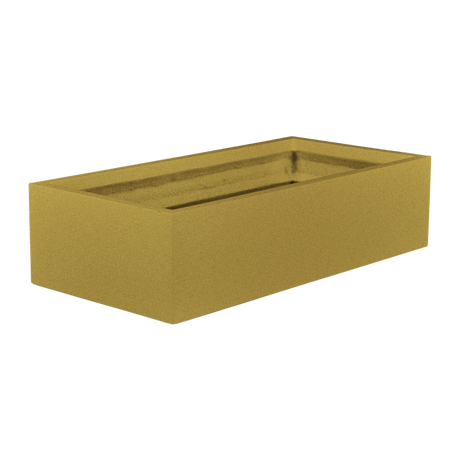 Antwerp rectangular fiberglass planter in Gloss Metallic Gold, studio render