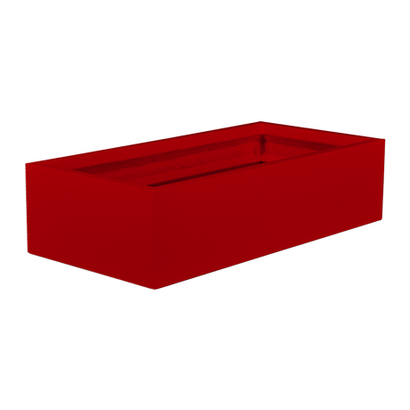 Antwerp rectangular fiberglass planter in Gloss Red, studio render