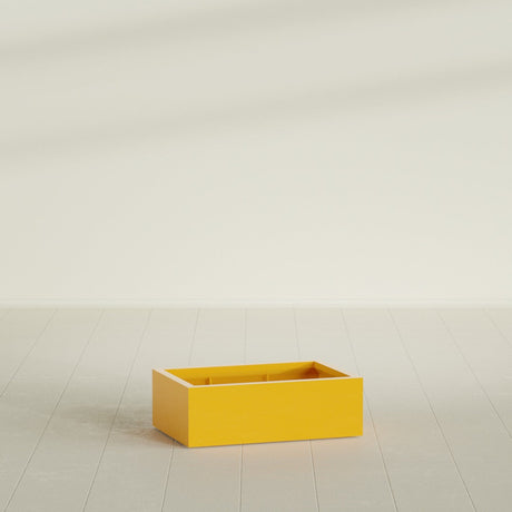 Antwerp rectangular fiberglass planter in Gloss Saffron