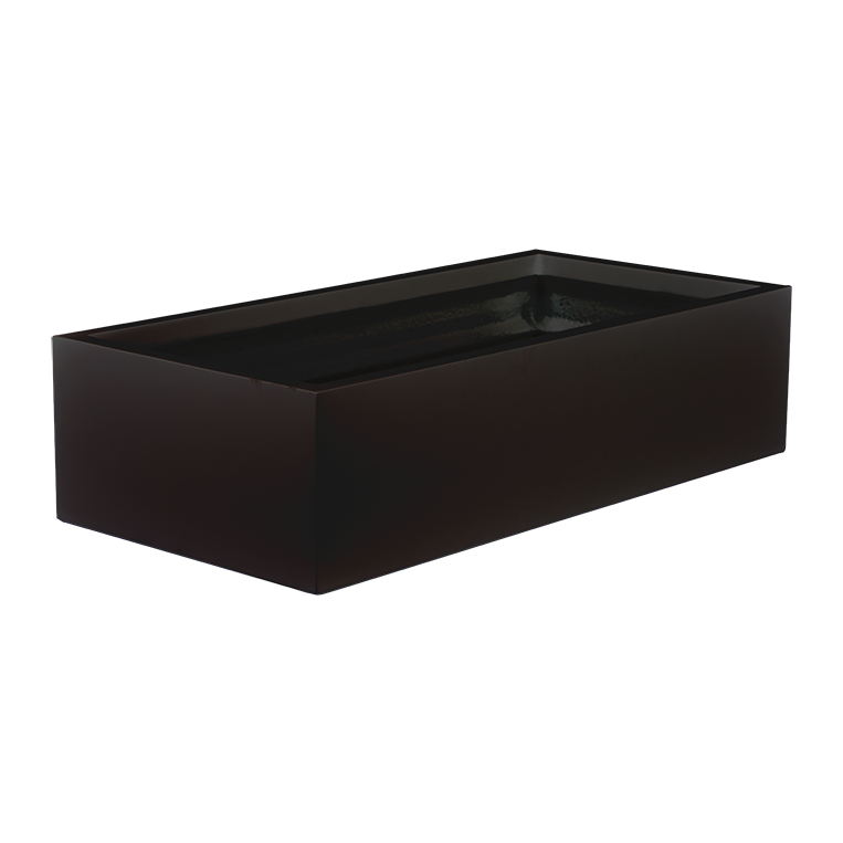 Antwerp rectangular fiberglass planter in Matte Black, studio render