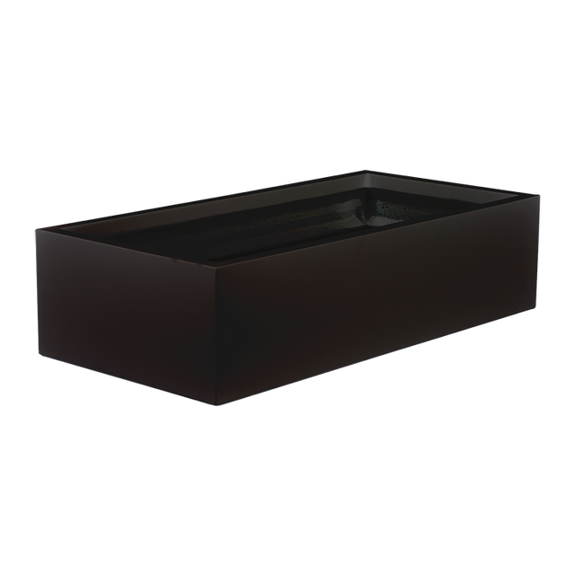 Antwerp rectangular fiberglass planter in Matte Black, studio render