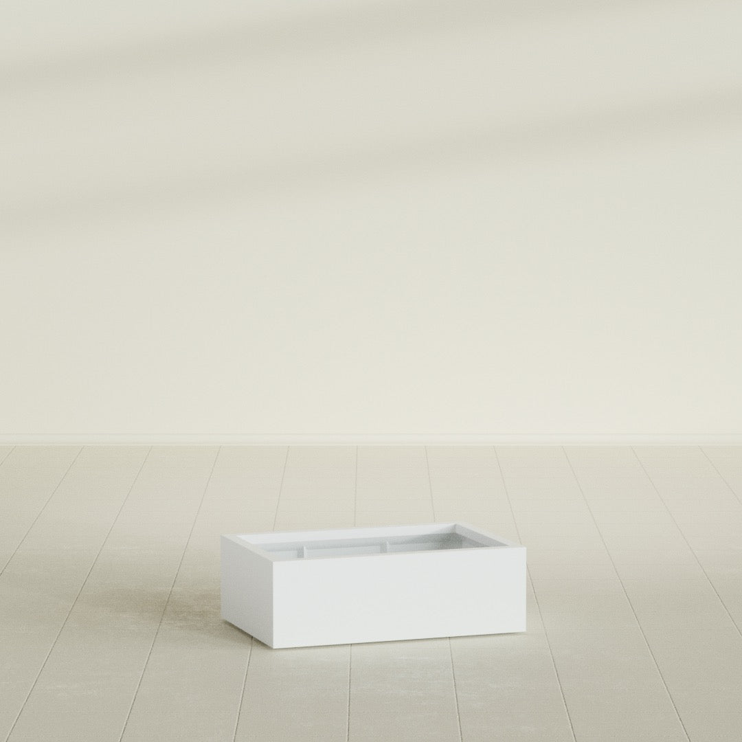 Antwerp rectangular fiberglass planter in Matte Bright White