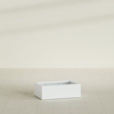 Antwerp rectangular fiberglass planter in Matte Bright White