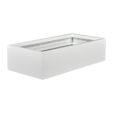 Antwerp rectangular fiberglass planter in Matte Bright White, studio render