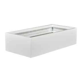 Antwerp rectangular fiberglass planter in Matte Bright White, studio render