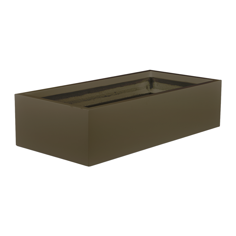 Antwerp rectangular fiberglass planter in Matte Bronze, studio render