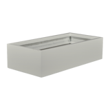 Antwerp rectangular fiberglass planter in Matte Cement Grey, studio render