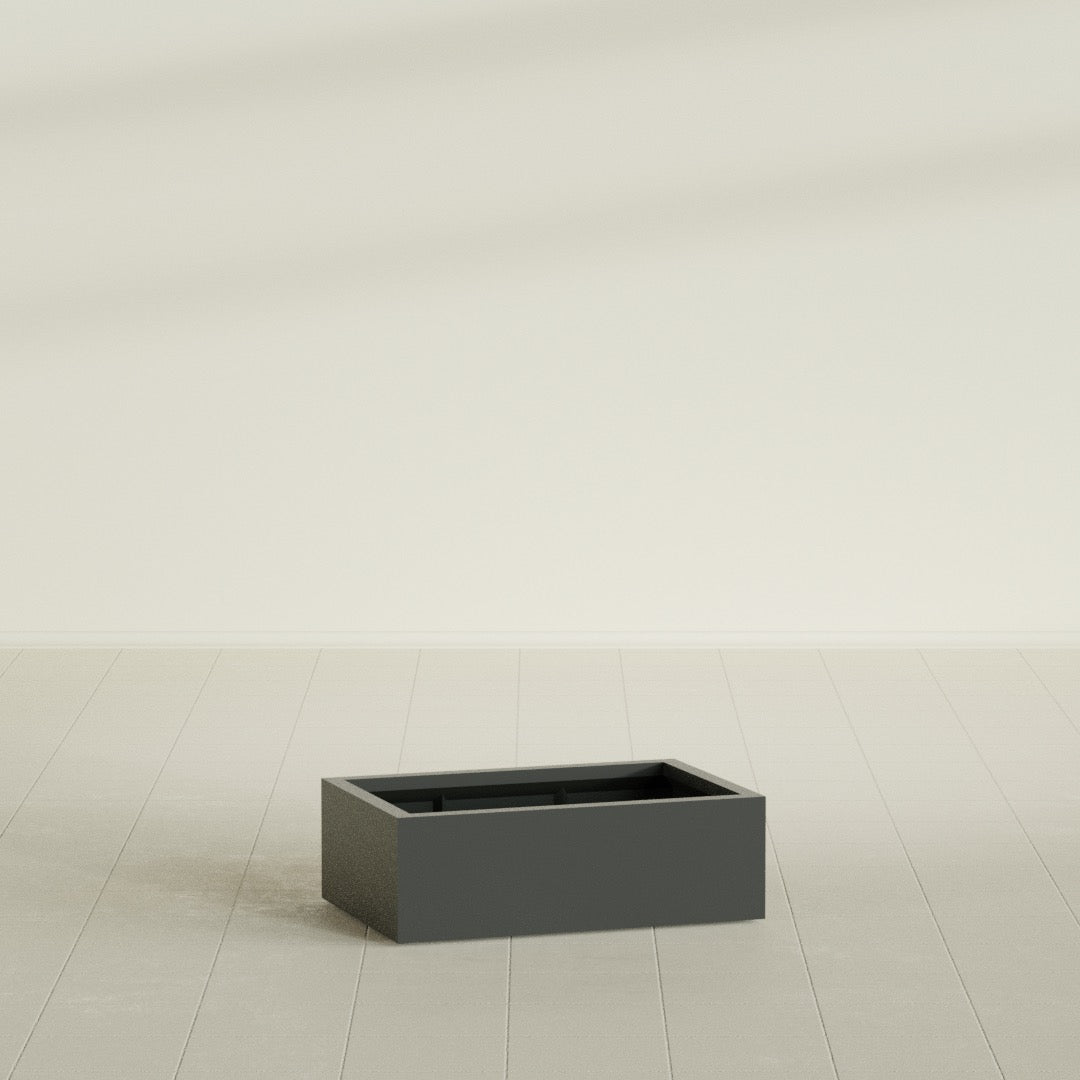 Antwerp rectangular fiberglass planter in Matte Charcoal