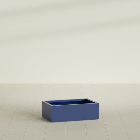 Antwerp rectangular fiberglass planter in Matte Cobalt Blue