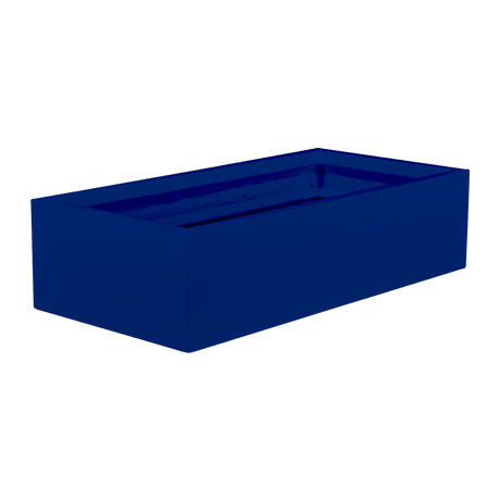 Antwerp rectangular fiberglass planter in Matte Cobalt Blue, studio render