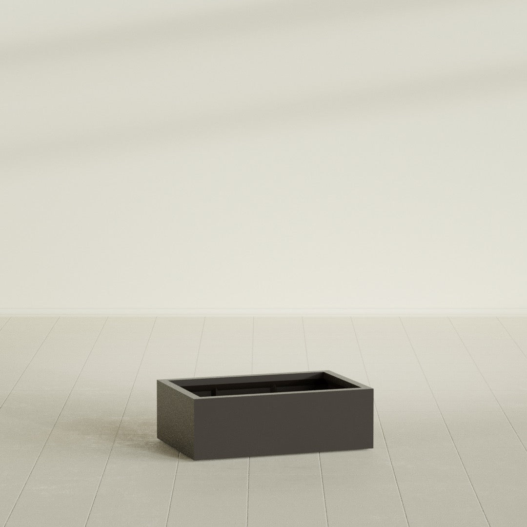 Antwerp rectangular fiberglass planter in Matte Dark Brown