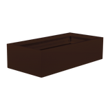 Antwerp rectangular fiberglass planter in Matte Dark Brown, studio render