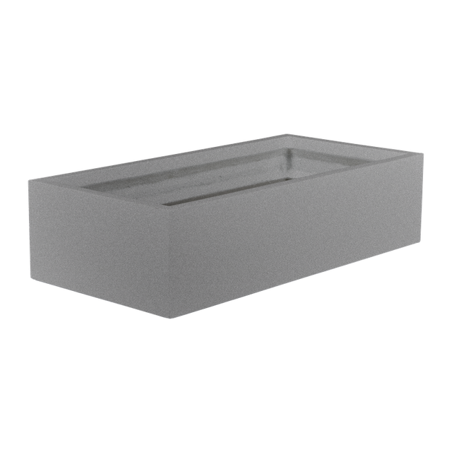 Antwerp rectangular fiberglass planter in Matte Gunmetal, studio render