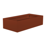 Antwerp rectangular fiberglass planter in Matte Terra Cotta, studio render