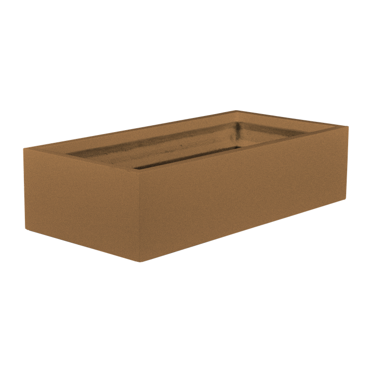 Antwerp rectangular fiberglass planter in Metallic Bronze, studio render