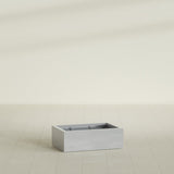 Antwerp rectangular fiberglass planter in Metallic Silver