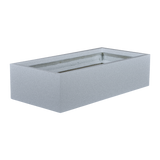 Antwerp rectangular fiberglass planter in Metallic Silver, studio render