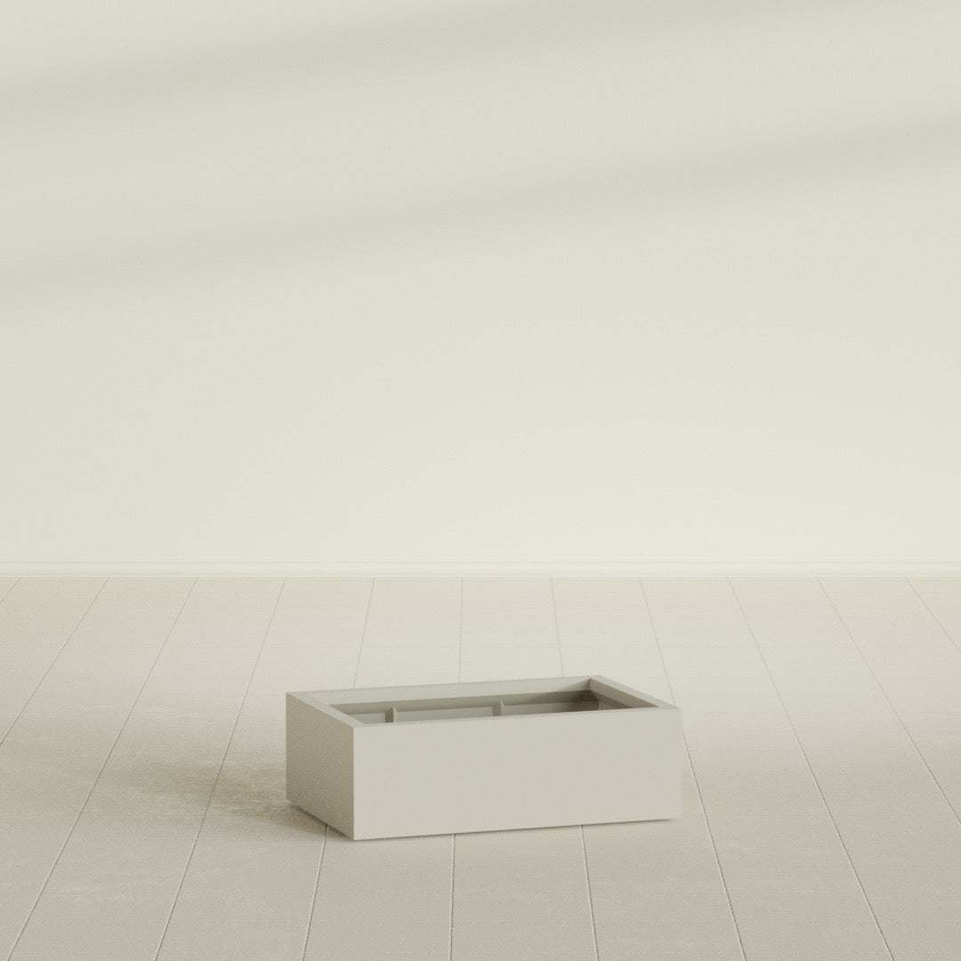 Antwerp rectangular fiberglass planter in Satin Beige