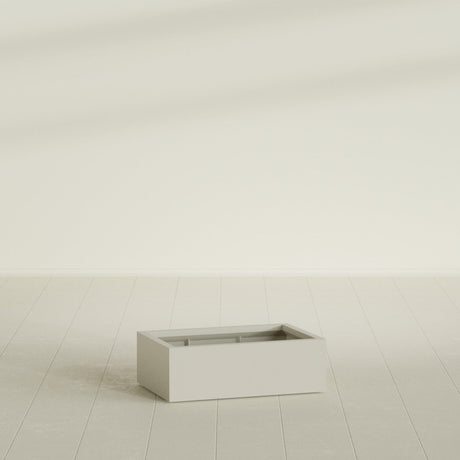 Antwerp rectangular fiberglass planter in Satin Beige