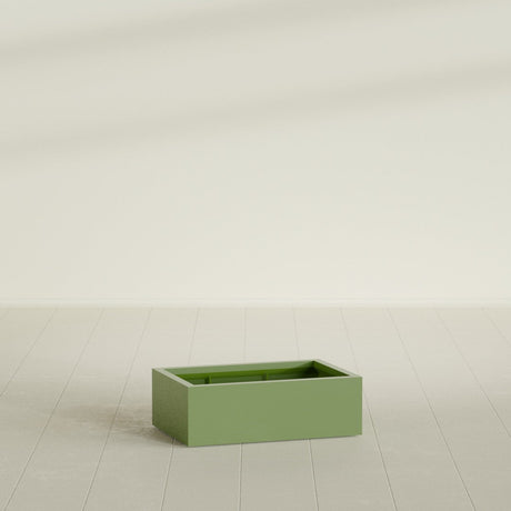 Antwerp rectangular fiberglass planter in Satin Green