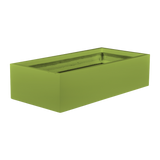 Antwerp rectangular fiberglass planter in Satin Green, studio render