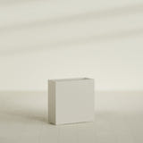 Milano Narrow Rectangular Planter in Satin Beige, 24"L × 10"D × 24"H, shown empty