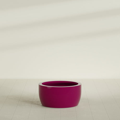 Casablanca Bowl Planter in Gloss Eggplant, 30"D × 15"H, shown empty
