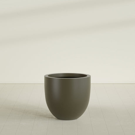 Alzira Bowl Planter in Matte Bronze, 30"D × 28"H, shown empty