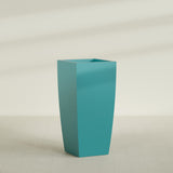 Toulan Tapered Square Planter in Satin Seafoam Green, 28"W × 60"H, shown empty