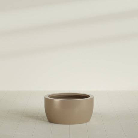 Casablanca Bowl Planter in Gloss Metallic Gold, 30"D × 15"H, shown empty