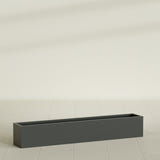 Monaco Rectangle Planter in Matte Charcoal, 44"L, shown empty