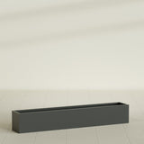 Monaco Rectangle Planter in Matte Charcoal, 44"L, shown empty