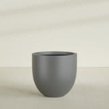 Alzira Bowl Planter in Matte Gunmetal, 36"D × 34"H, shown empty