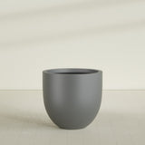 Alzira Bowl Planter in Matte Gunmetal, 36"D × 34"H, shown empty