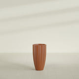 San Jose Tall Fluted Planter in Matte Terra Cotta, 16"D × 30"H, shown empty